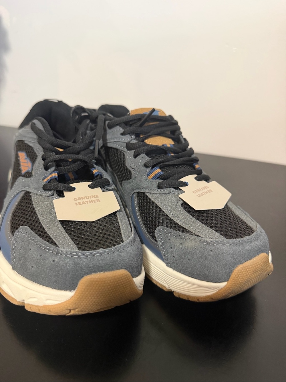 Avia Blue and Black Kids Sneakers with Tan Accents